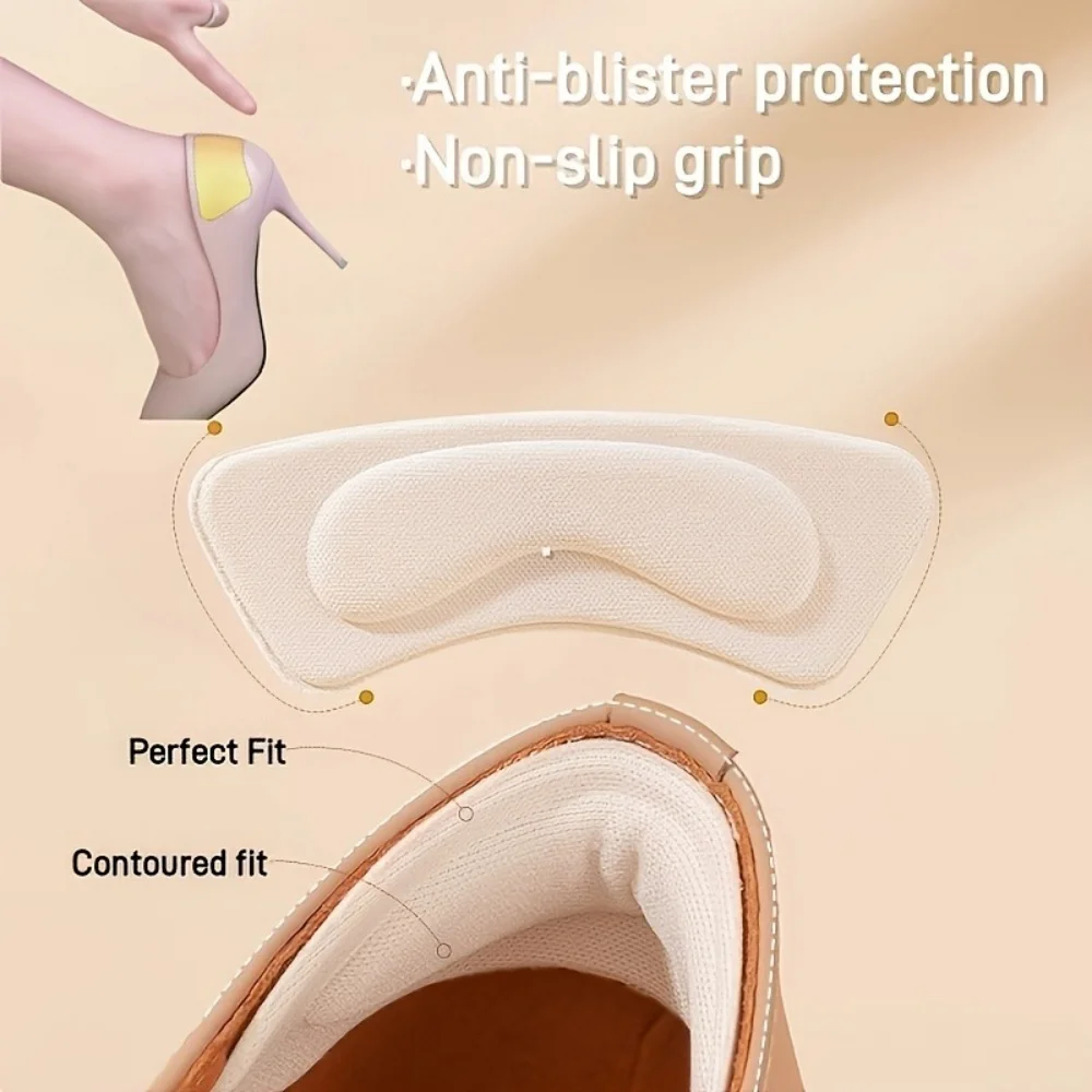 3 Pairs Heel Insoles Pads Patch Pain Relief Anti-wear Cushion Feet Care Heel Protector Adhesive Back Sticker Shoes Insert Insole