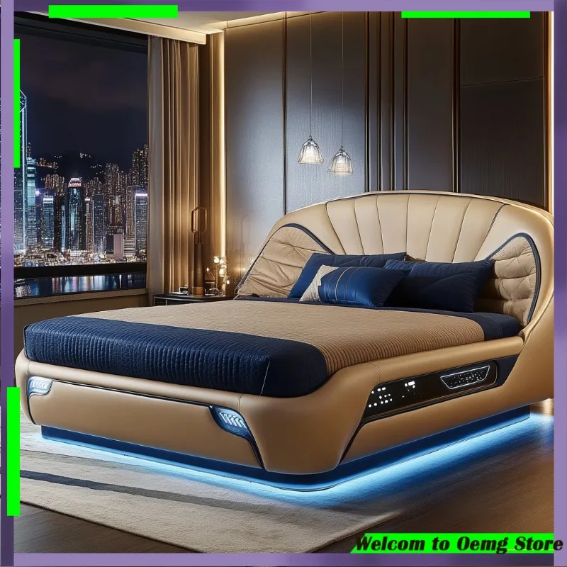 Diseño Dream Space, nuestra Cama doble moderna, solución perfecta para dormir, dormitorio elegante para niños, Cama esencial, decoración casal