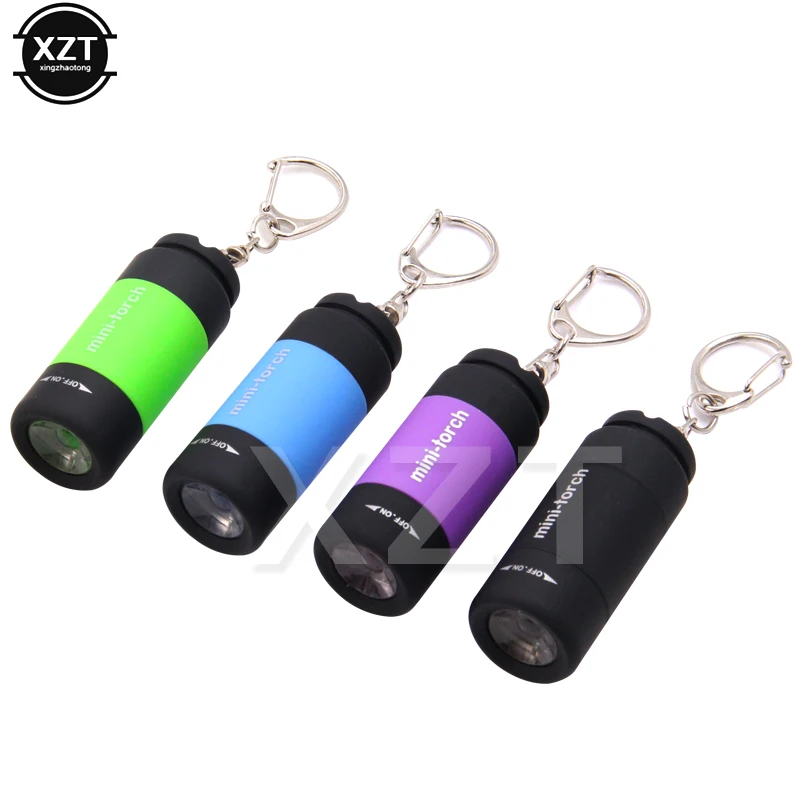 1PC Mini Keychain Pocket Torch USB Rechargeable LED Light Flashlight Lamp Waterproof Keychain Light pocket torch keyring torch