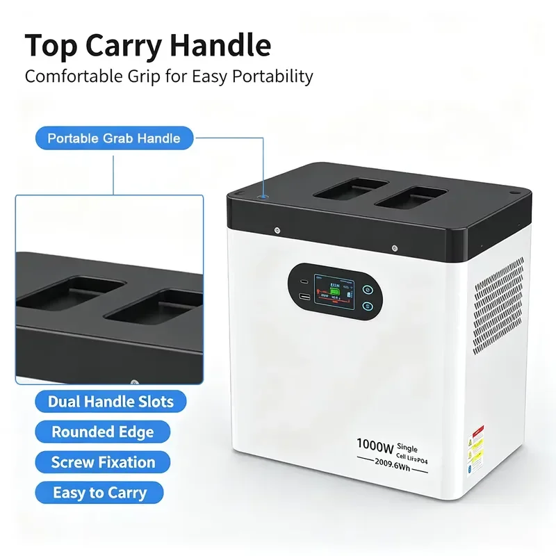 1000W 2009.6Wh All in One Portable Energy Storage Inverter for Daily Household Electricity Backup on Home Balconies