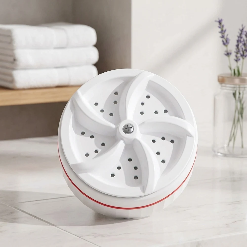 Portable USB Powered Ultrasonic Turbo Washer Deep Waterproof Laundry Box Dirt Removing Mini Washing Machine for Underwear Socks