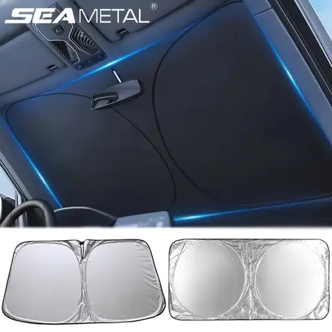 SEAMETAL Foldable Car Windshield Sunshade Cover Summer Cooling UV Refletive Cover Auto Front Window Sun Shade Protection Parasol