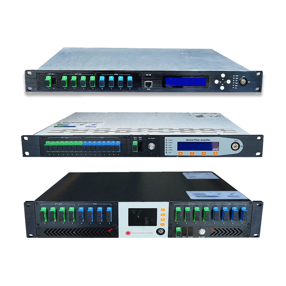 Free Shipping EDFA Fiber Optic Equipment Fiber Optic Transceiver 077 Series Fiber Optical Amplifier for Telecommunications CATV