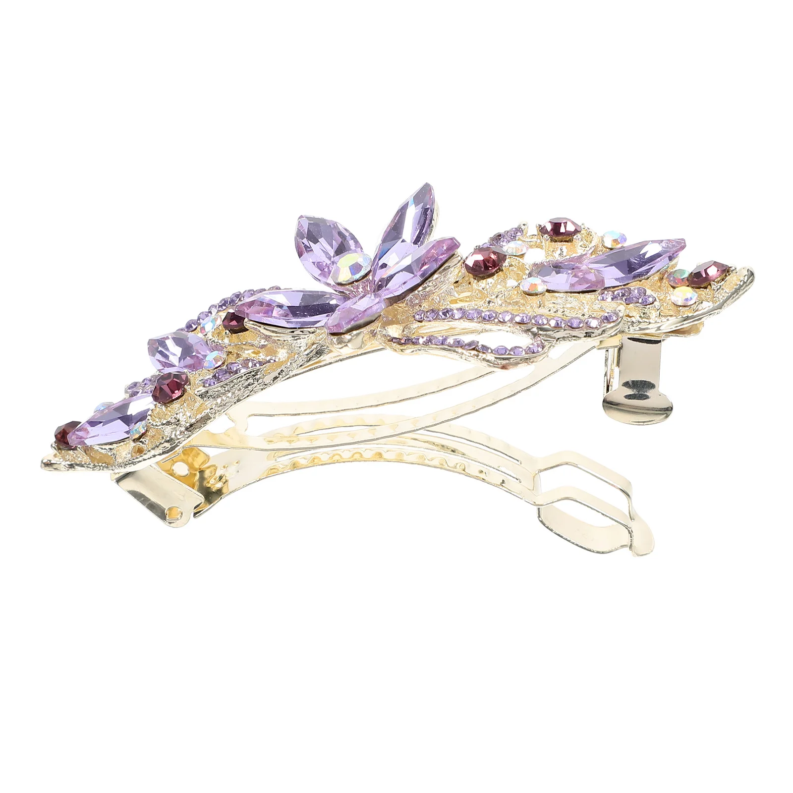 

Rhinestone Flower Hair Clip Clips Barrette for Fine Headgear Accessory Women Rhinestones Bling Elegant Decorative
