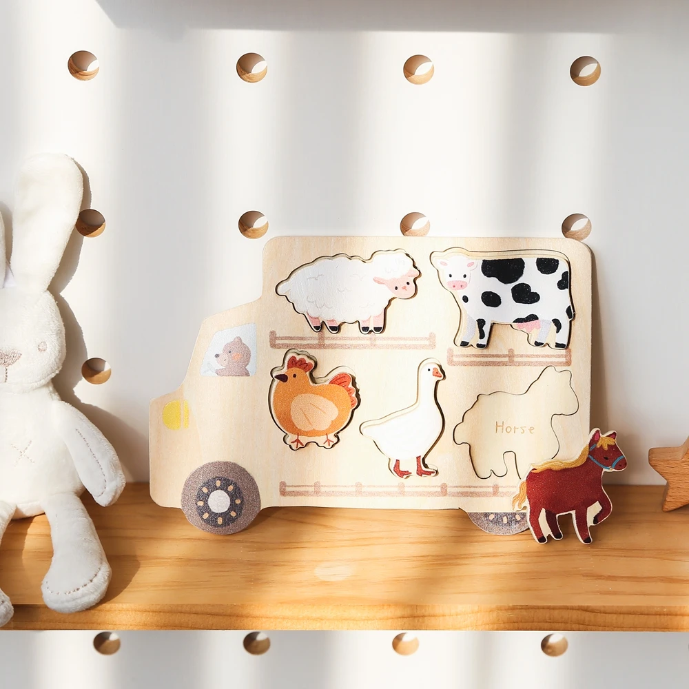 Montessori Baby Puzzles Spielzeug Holz Geometrie Puzzle Spielzeug Tier Auto Form Puzzle Bord Passenden Spiele Pädagogisches Lernen Spielzeug – Detail 26