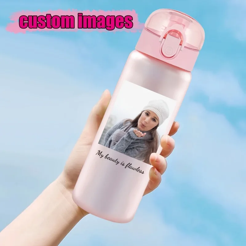 26oz Customizable Picture Text Water Cup with Lid & String Durable Sturdy for Travel Gym Outdoor Family Unique Personalized Gift