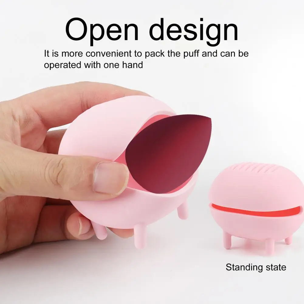 Makeup Sponge Stand Useful Traveling Portable Cosmetic Puff Storage Box Easy to Clean Makeup Blender Holder Daily Use