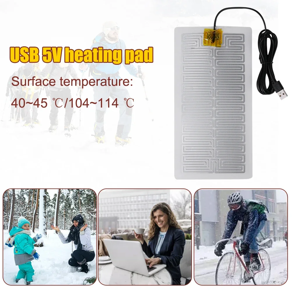 1/2PCS USB Warm Paste Pads Fast-Heating Portable Heating Pad Safe Heating Warmer Pad For Cloth Vest Jacket Shoes Socks