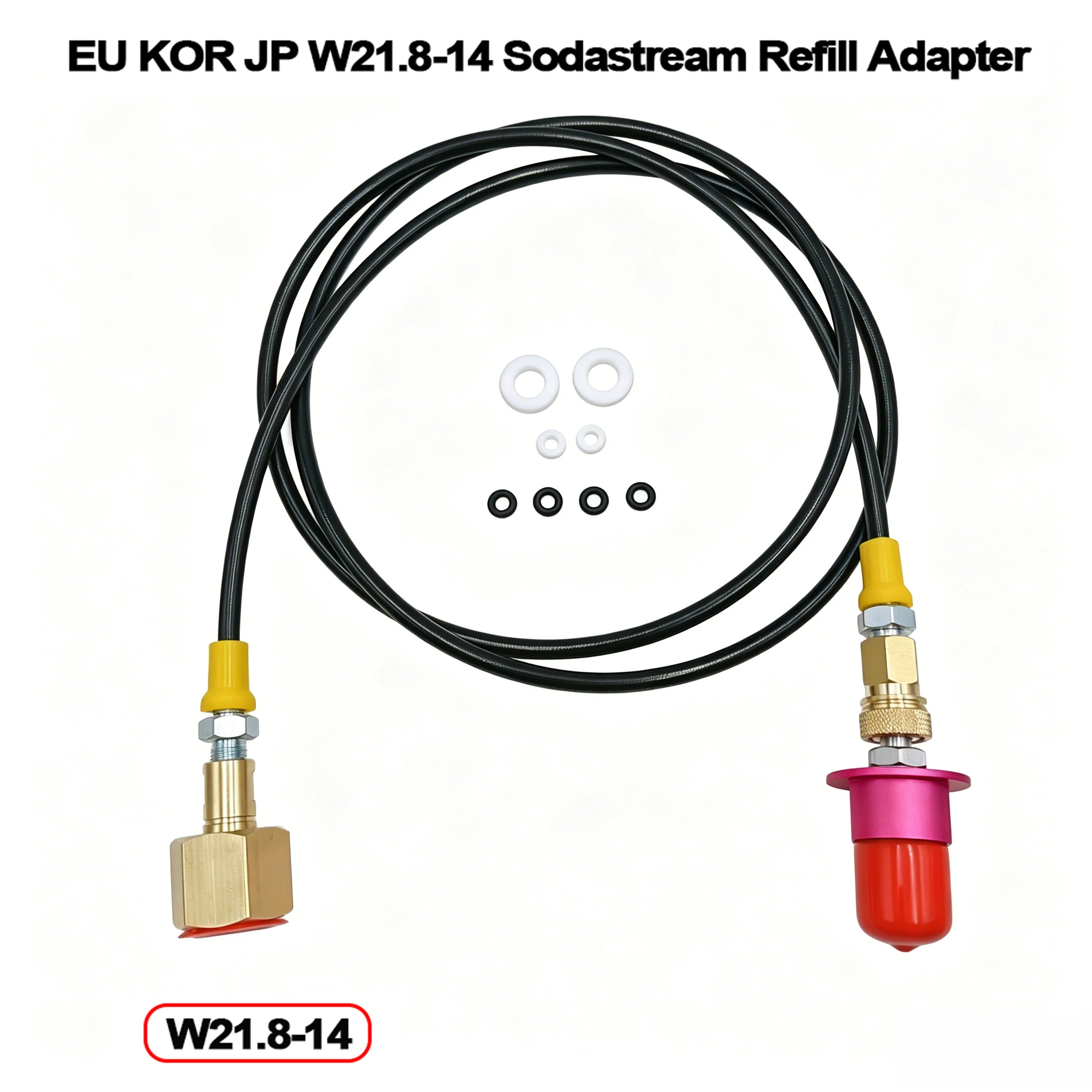External CO2 Tank Quick Connect Adapter Hose Kit Fit Sodastream Terra DUO Art W21.8-14 CGA320 G3/4 G5/8 with Quick Disconnect