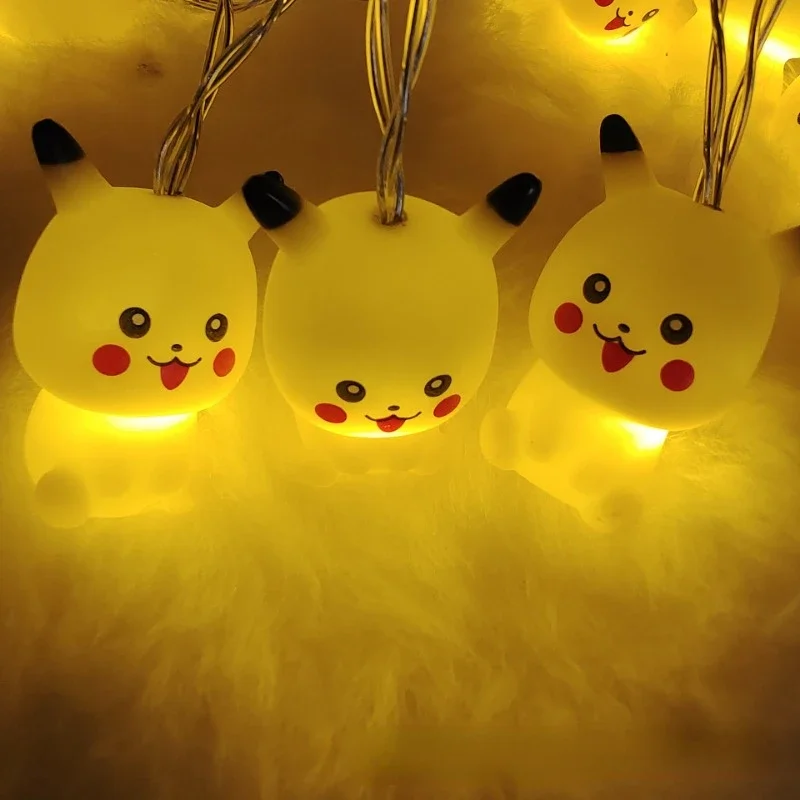 Pikachu Night Light Pendant Doll Led Strip Lights Anime Christmas Tree Decoration Toys Home Children Bedroom Cute Cartoon Lamp