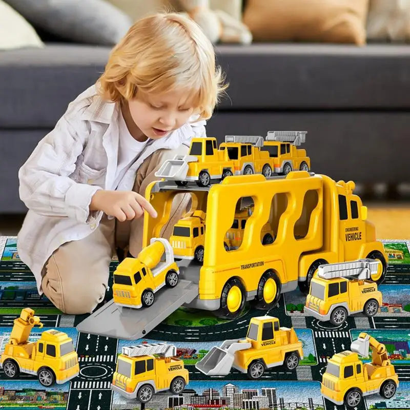 Petite voiture de transport intérieure avec lumières clignotantes pour enfants, jouet de camion de voiture, véhicule de simulation, jeu pour garçons