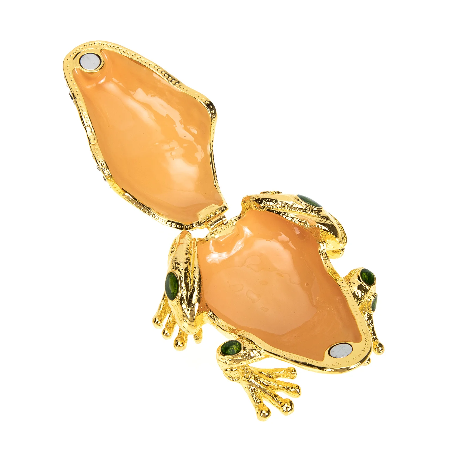 Frog Jewelry Box Enamel Zinc Alloy Smooth Finish Jewelry Organizer For Necklace Ring Bracelet Storage Trinket Box For