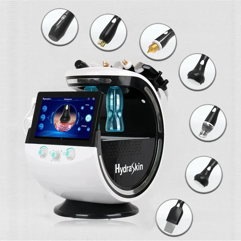 7 In 1 Ijs Blauwe Magische Spiegel Huid Analyzer Apparaat Zuurstof Kleine Bubble Skin Detector Ultrasone Hydra Huidverzorging Gezichtsmachine