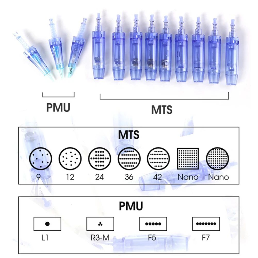 Dr.pen Dermapen Ekai Original Manufacturer A1 Derma Pen PMU&MTS Needles Cartridges 1 3 5 7 9 12 24 36 42 Pins Nano For drpen A1