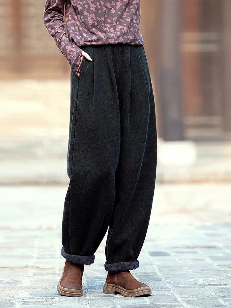 Thiened Fce レディース コットン パンツ ハーラン スレ 冬 アウター ハイウエスト ランタン パンツ ファイオナブル ユースフル 通勤 スレ