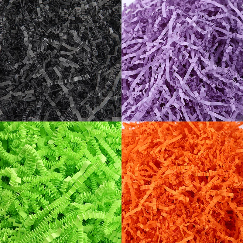 50/100g Halloween Knitterpapier-Füllmaterial Orange Grün Schwarz Lila Box-Konfetti für Party-Geschenktüten Deko-Zubehör – Detail 1