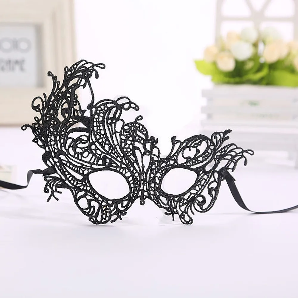 Augenmaske Sexy Spitze Venezianische Maskerade Ball Halloween Party Kostüm Requisiten Dame Schwarz Spitze Hohl Gesichtsmaske