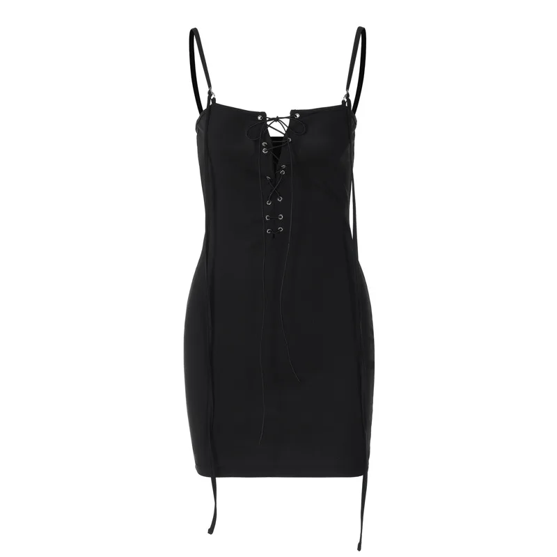 Tight fitting buttocks and suspender dress, sexy strapless cut out lace up tight one line collar, new for spring and summer