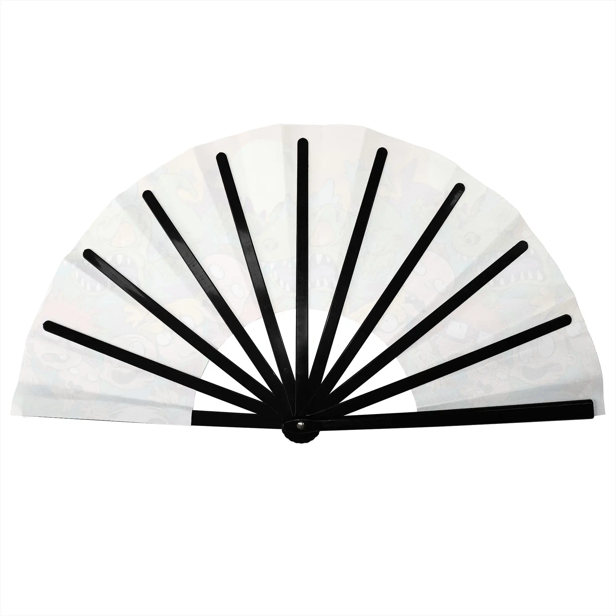 R-Rugrated Manga Hot Folding Hand Fan Custom  Polyester Fabric Fan Funny Summer Accessory Decorative Fans