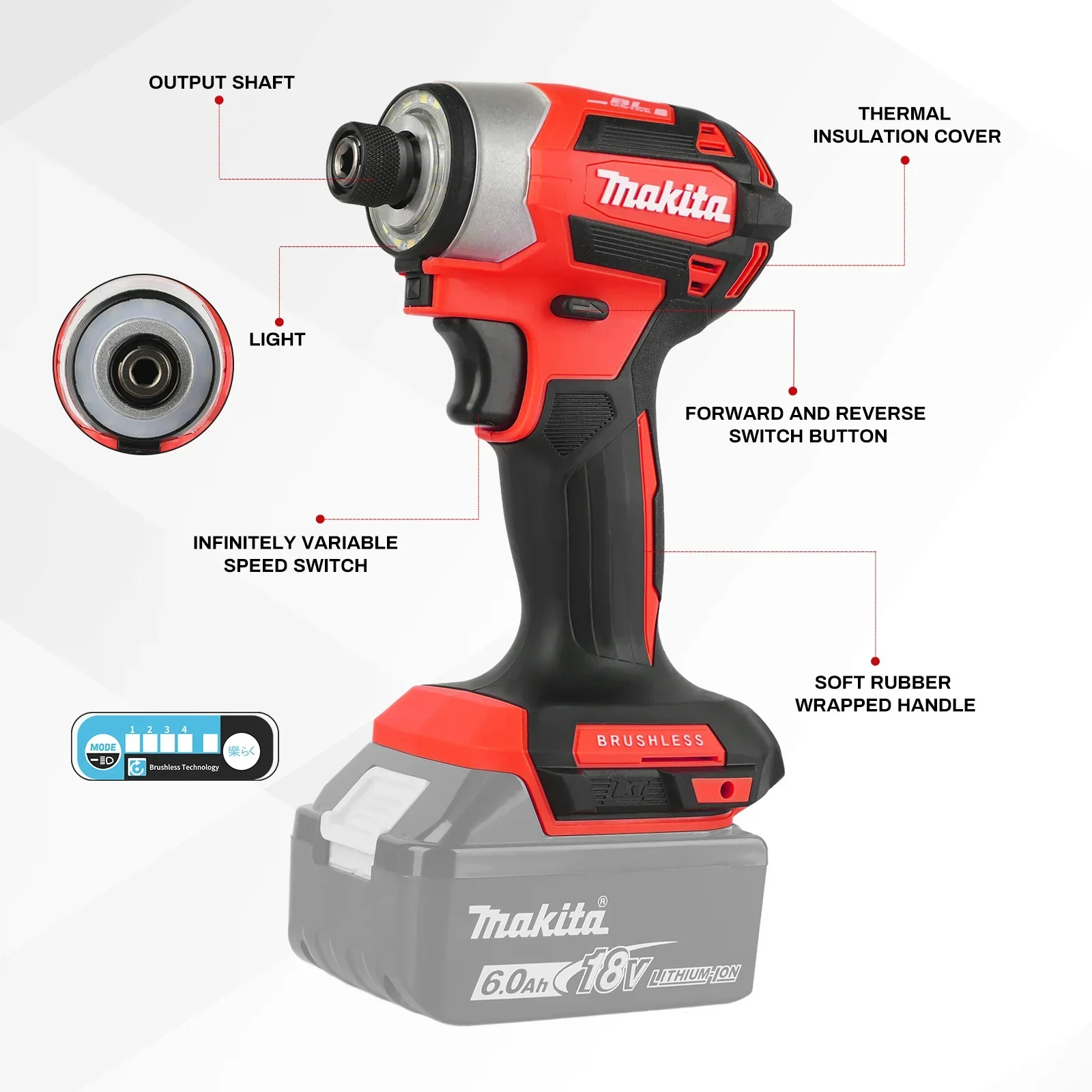 DTI173 Brushless Screwdrivers, Rechargeable Electric Screwdrivers Offers A Variety Of Color, For Makita 18v Battery Pins - view 4