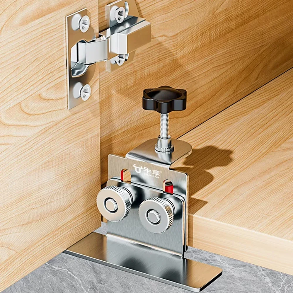 محدد موقع باب خزانة النجارة قابل للتعديل من الفولاذ المقاوم للصدأ - أداة تركيب دقيقة للإعداد متعدد الوظائف #5