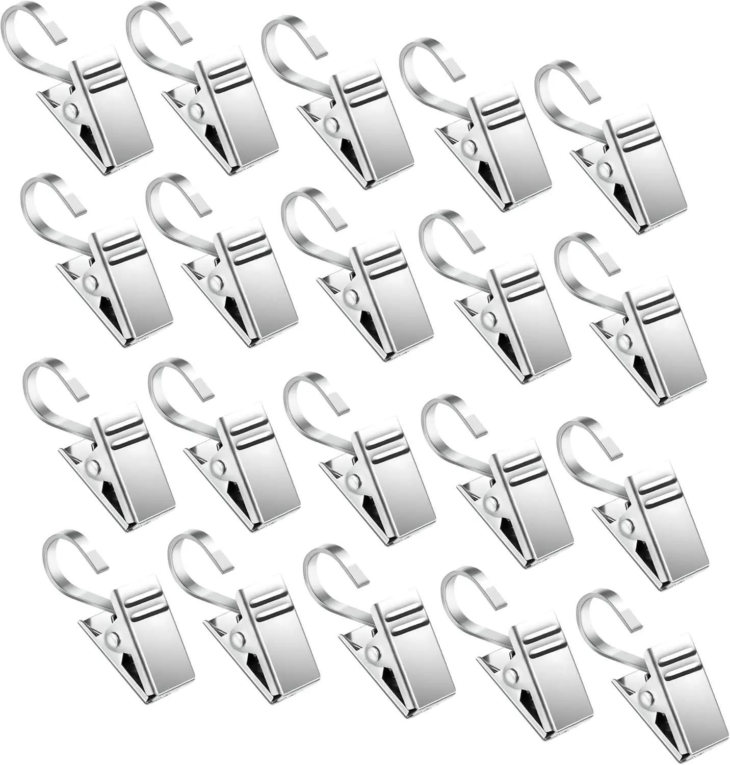 Curtain Clips 50-Pack, Stainless Steel Drapery Clips, Heavy Duty | Heavy duty curtain clips securely hold drapes, curtains, phot