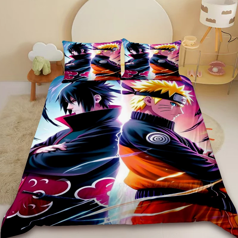 

3pcs Duvet Cover Set Naruto Uzumaki Naruto Cartoon Bedding Set Comforter Cover for Bedroom Decor Queen King