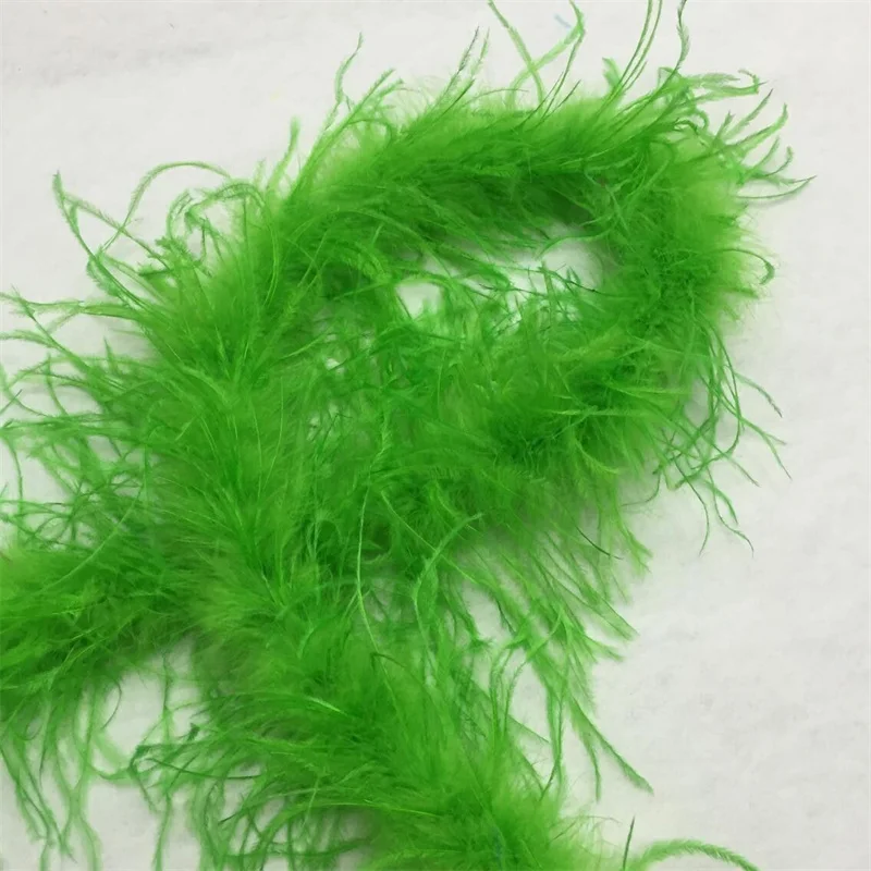 1Ply Apple Green Ostrich Feather Boas Natural Ostrich Wings Feathers Fringes Strips For Wedding Christmas Decoration Boa Laces