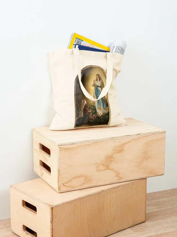 Our Lady of Lourdes (Painting by Ciseri) Tote Bag large tote bag Canvas bag for women tote woman Women's bags