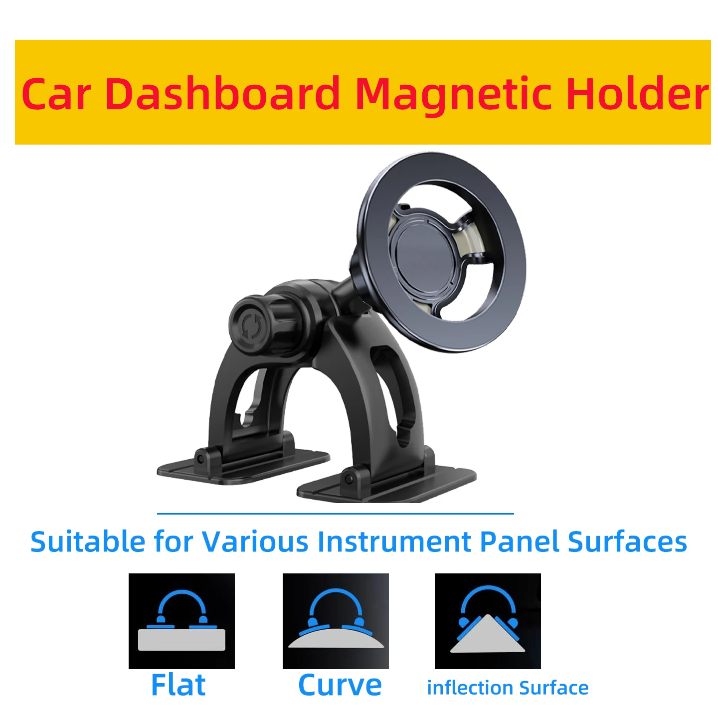 Suporte magnético do telefone do carro forte suporte adesivo do console central para retenção segura, suporte ajustável da célula móvel para mãos-livr
