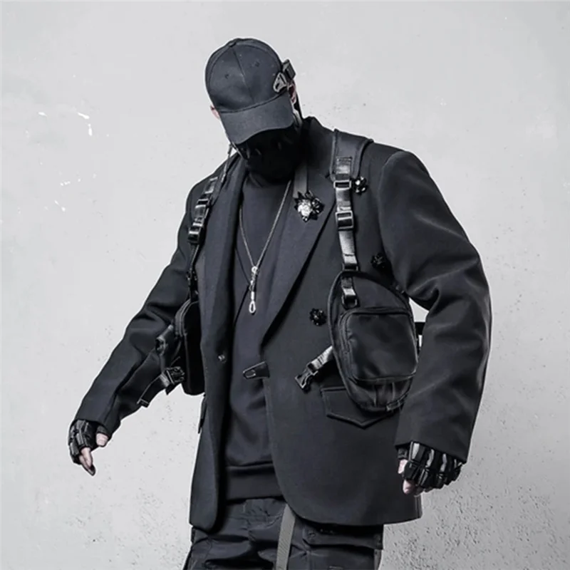 

【Hot Selling Items】Sleeveless Vest Simple Hundred Cell Phone Bag For Men Women With Adjustable Buckle For Outdoor Hip Hop Punk
