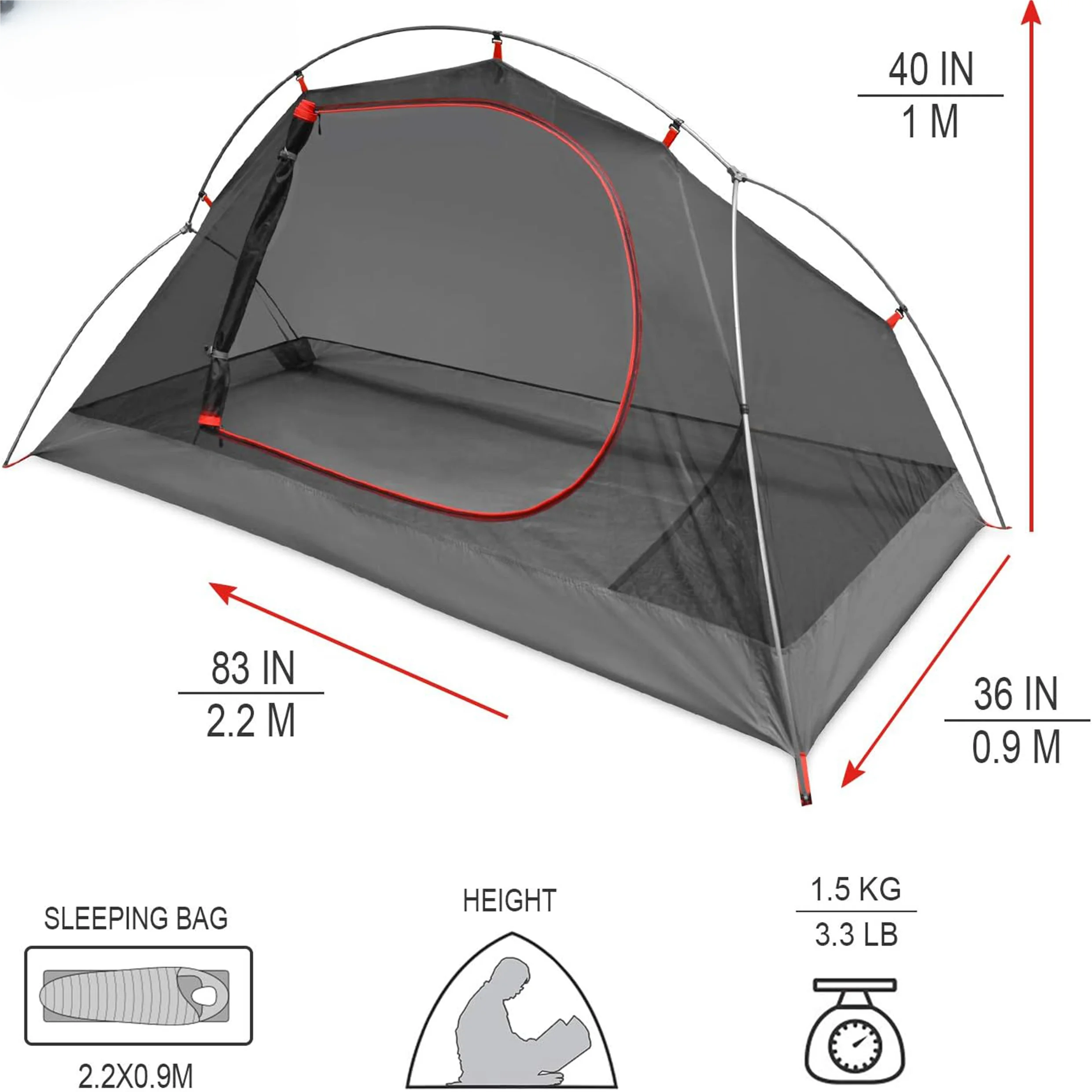 waterproof backpack ultra light tent, 2-person light camping tent hiking tent