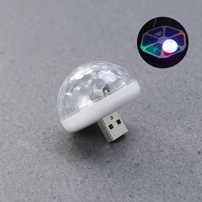Mini USB Disco Ball Light Voice Activated Rgb LED Party Decoration for Home Dance Floor Small Private Party Stage