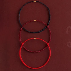 Fashion Handmade Gold Color Beads Red Rope Good Lucky Bangles Adjustable Charm Bracelets For Women Men Lovers' Gift