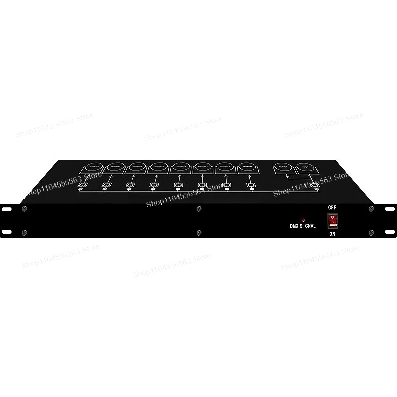 1FOrSHTX Premium Wired DMX Splitter & Amplifier - 4-Way Output for Par/Beam Lights, 8-Way DMX512 Signal