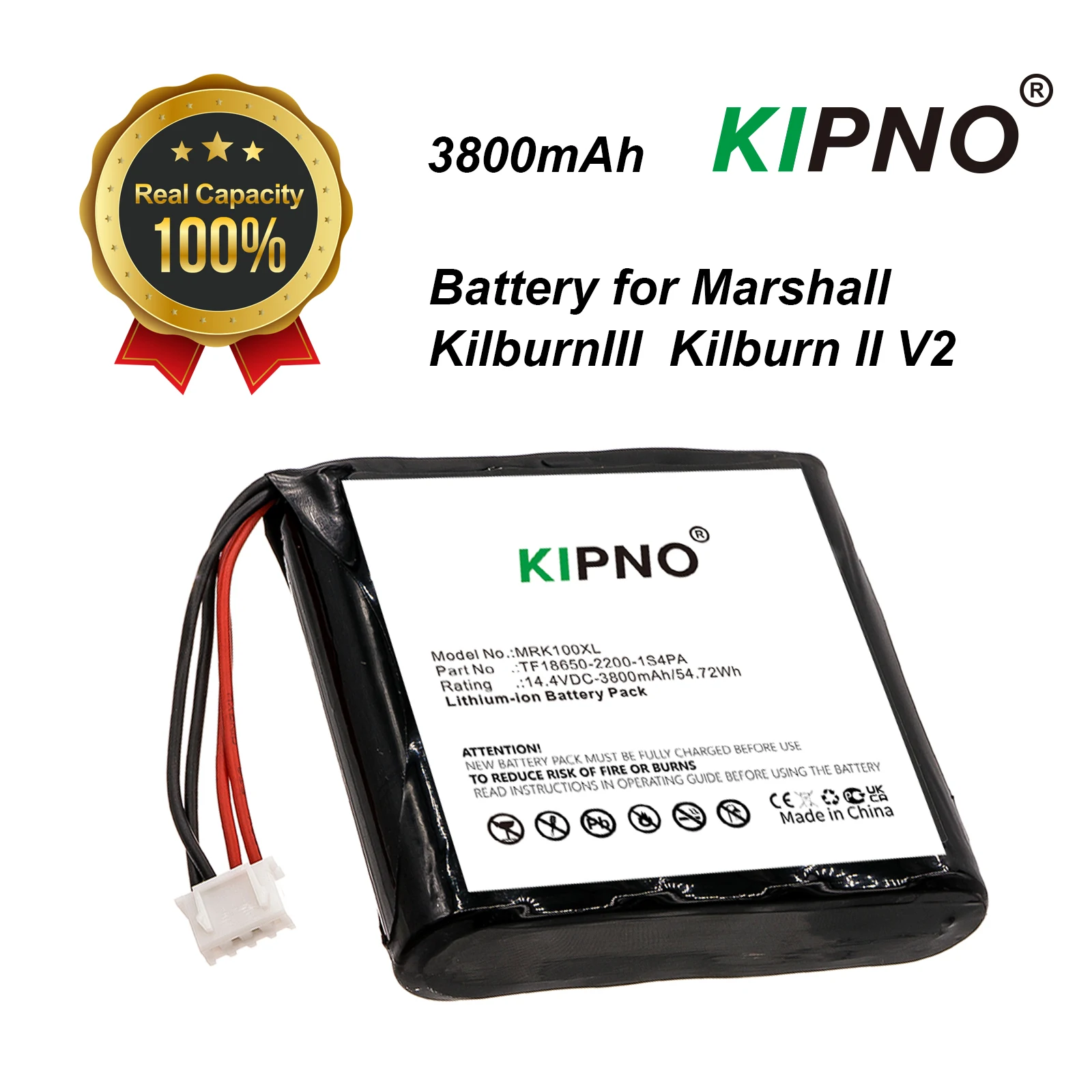 Kipno 3800Mah Speaker Battery Tf18650-2200-1S4pa For Marshall Kilburn