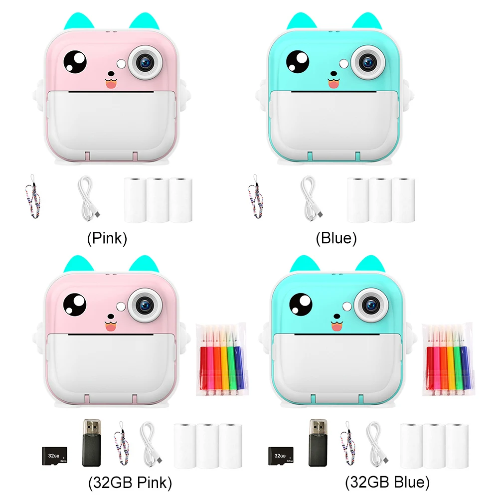 Printer Mini Portabel Nirkabel Baru untuk Android iOS, Printer Foto Thermal Mobile, Pembuat Label Termal dengan Gulungan Kertas