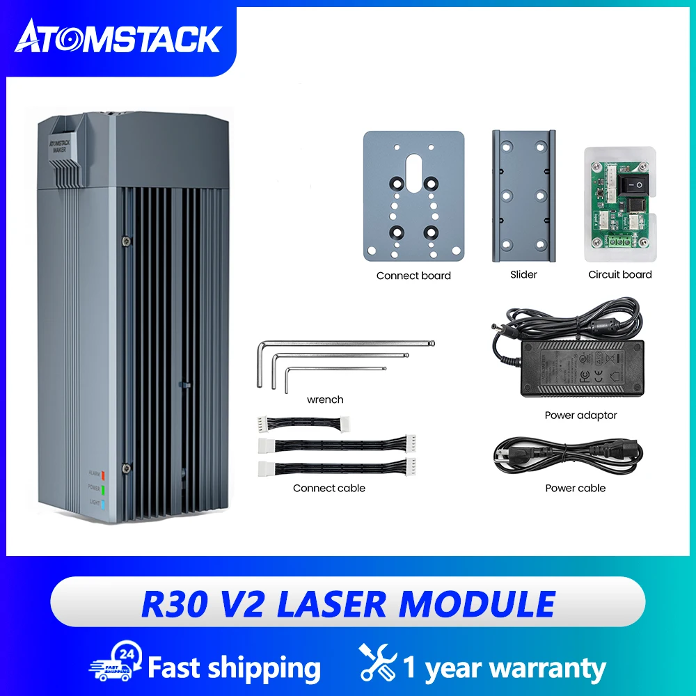 Atomstack R30 V2 ulepszenie modułu Laser podczerwony klasy przemysłowej 1064nm nadaje się do Metal i tworzywo sztuczne znakowania laserowego