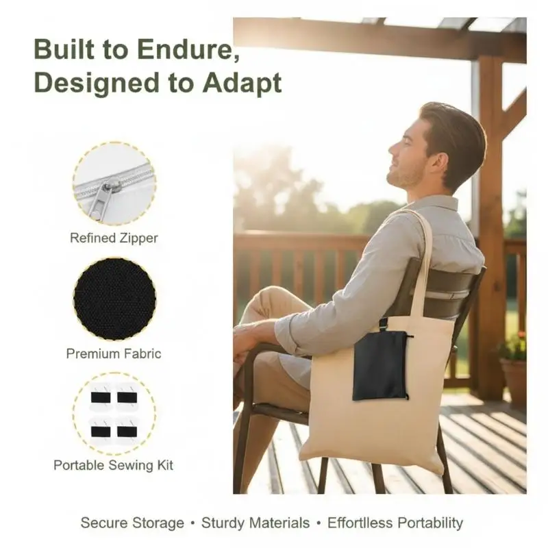 Sew In Inner Hidden Pocket with Zipper Anti-Theft Secret Pocket for Jackets Sweaters Overcoats DIY Custom Apparel Accessories