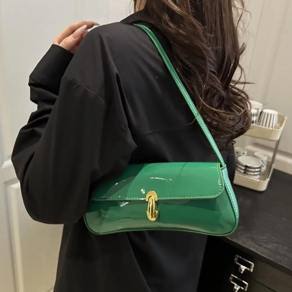 Suitable Flap Decor Vintage Underarm Bag Solid Color PU Small Square Shoulder Bag Simple Versatile Handbag Party