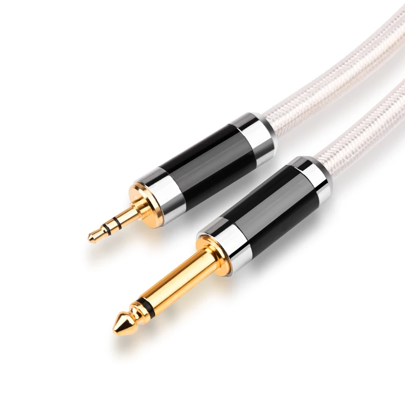 

Audio Cable HiFi 3.5 to 6.5 Cord for Amplifier Mixer Hi-end 7N OCC Mixed Silver Core 3.5mm to 6.5mm TS Jack Professional Cable