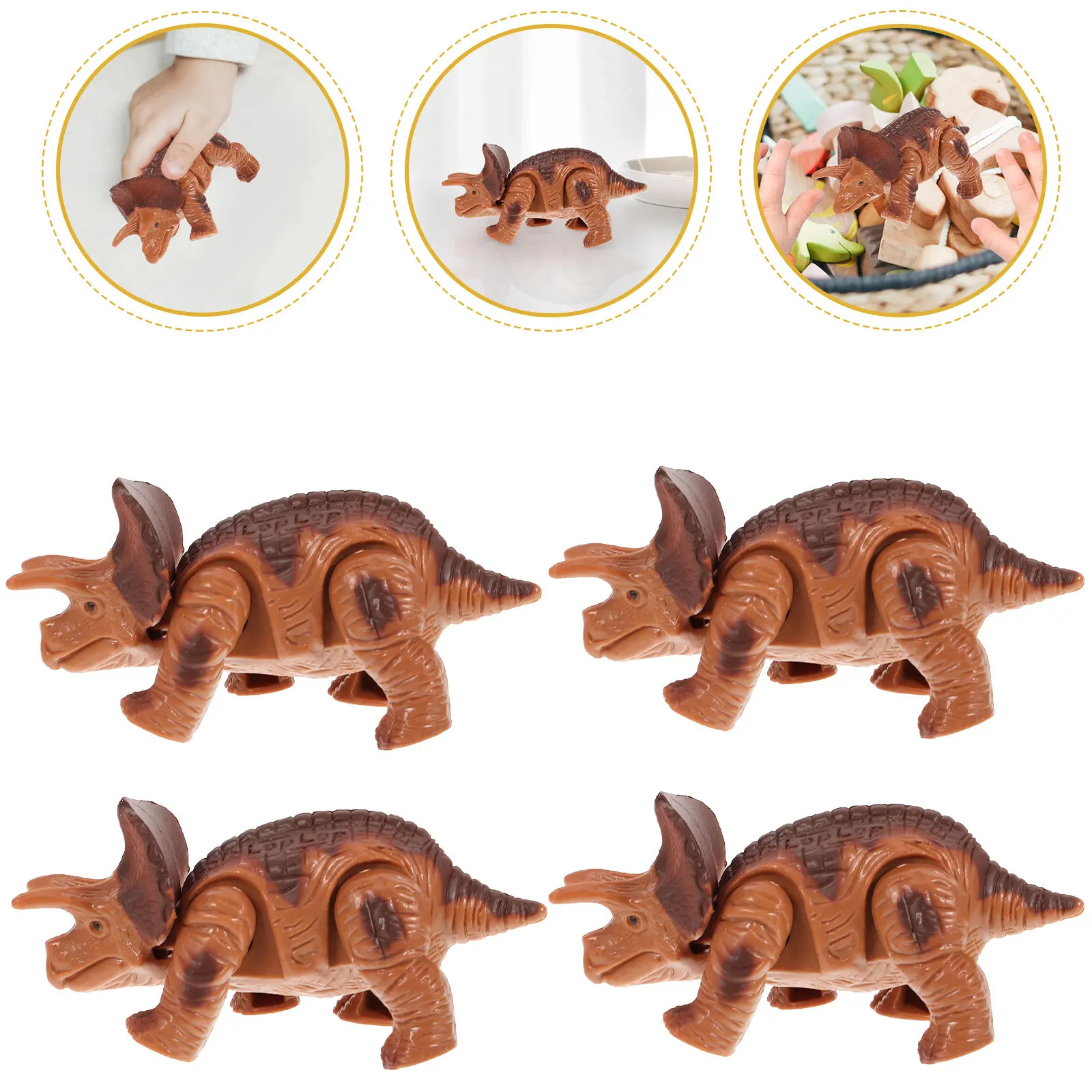 

4Pcs Wind Up Dinosaur Clockwork Items Creative Small Walking Funny Interactive Gift for Kids Children Day Easter