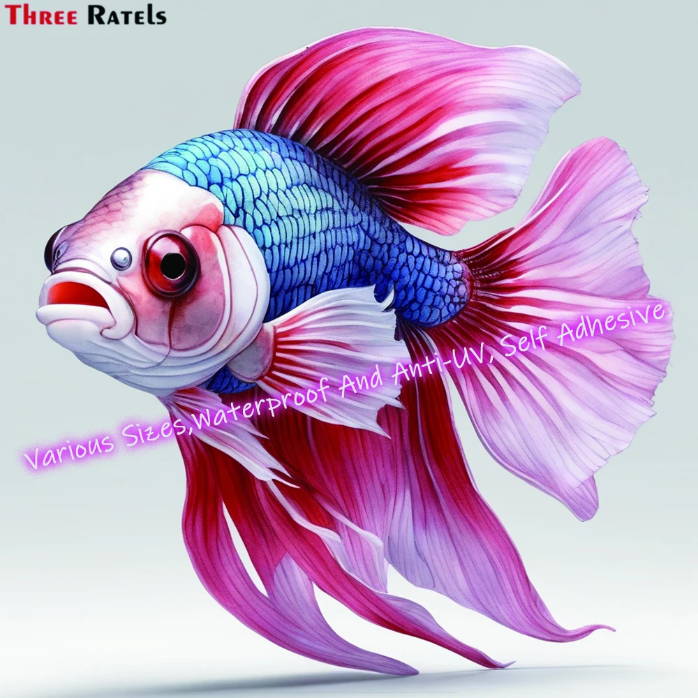 Three Ratels M293 3d Thai Betta With Big Circular Shining Eyes Stickers And  Decals for Laptop Luggage Skateboard Decoration