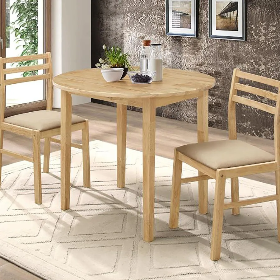 

Natural and Tan 3piece Dining Set with Drop Leaf