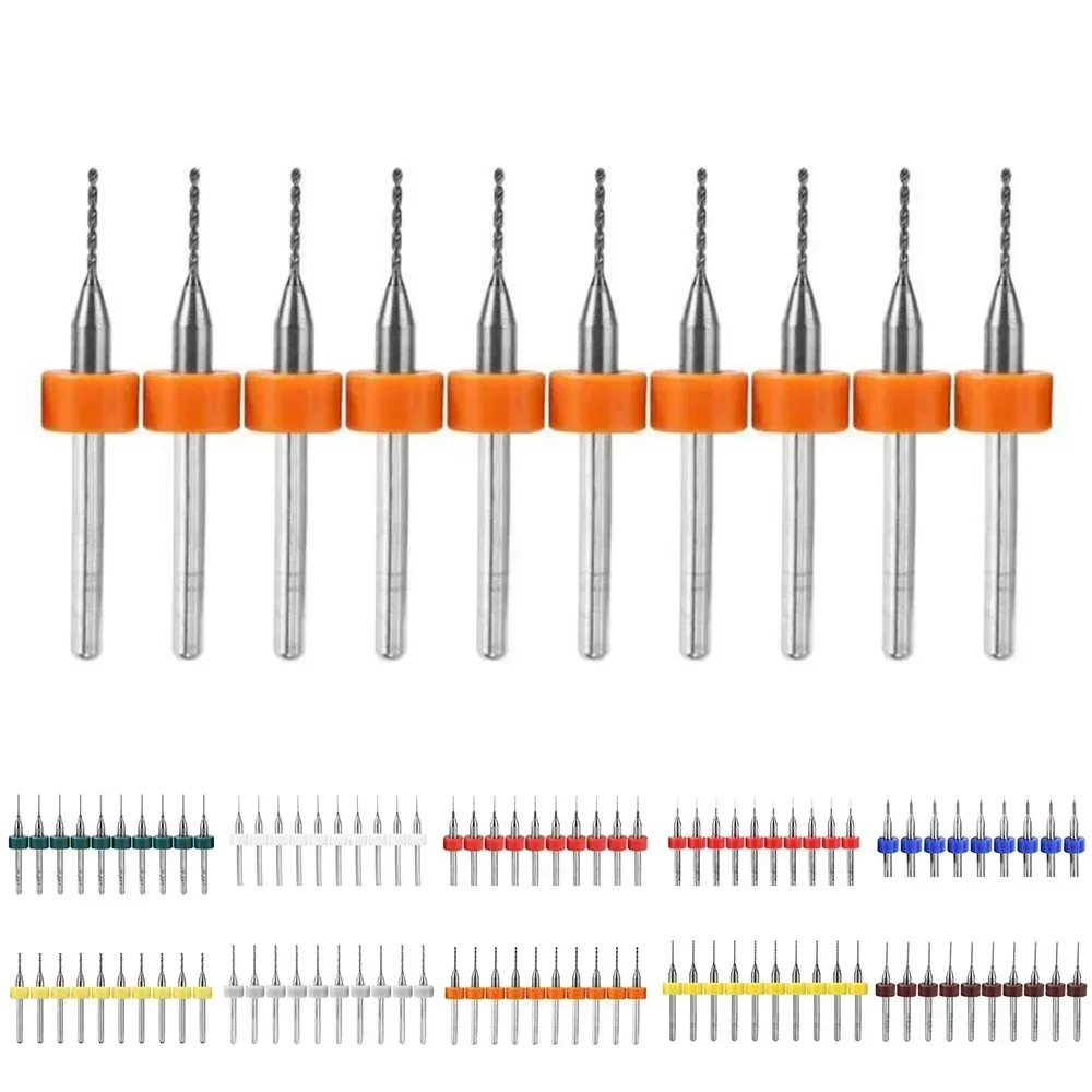 10 sztuk mini wierteł z węglików spiekanych Zestaw wierteł CNC do płytek drukowanych Wiertło do płytek PCB Wiertła z węglika wolframu ze stali