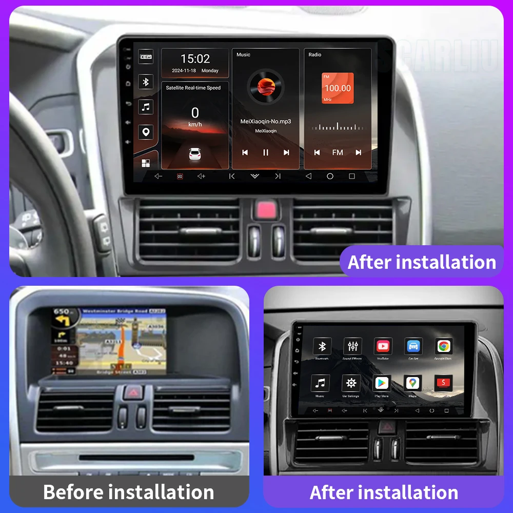 

SCARLIU Android Car Radio For Volvo XC60 que 1 2008 - 2013 Stereo Multimedia Player GPS Navigation Bluetooth Carplay No 2din DVD