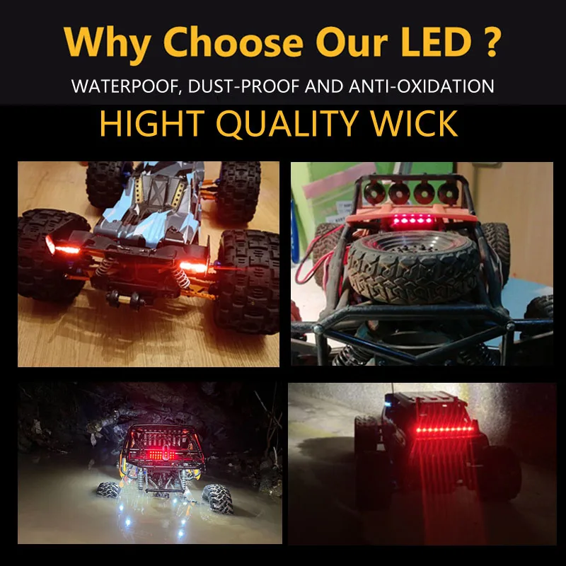 Światła tylne LED do gąsienic 1/10 RC AXIAL SCX10 II 90046 Traxxas TRX4 Defender Bronco Blazer Cherokee RC4WD D90