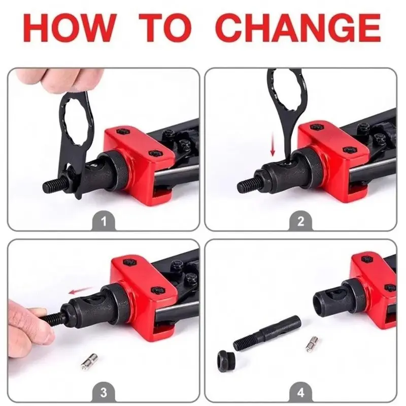 ABGH-Aluminum Alloy Manual Rivet Gun Kit, Pull Riveting Tool,For Fastening Metal Sheet& Pipe Connections