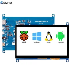 7-Zoll-LCD-Display HDMI-Unterstützung kompatibel mit kapazitivem Multisystem-Touchscreen 1024x600 Auflösung für Himbeer-Pi