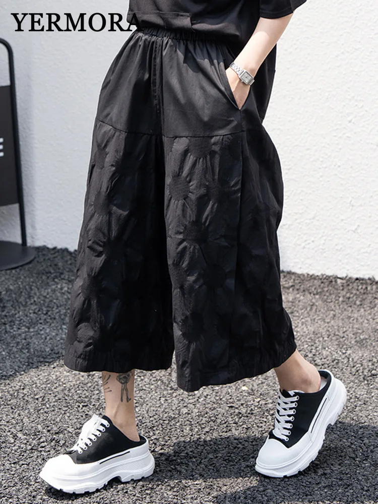 

YERMORA Высокоэластичные брюки с талией в черный горошек, повседневные широкие брюки для женщин, свободные брюки, новые модные брюки, весна-осень 2025